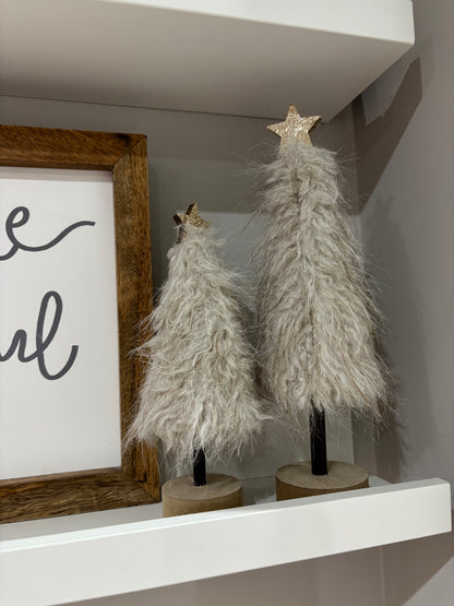 Fluffy Tree on Wood Base - 2 sizes
