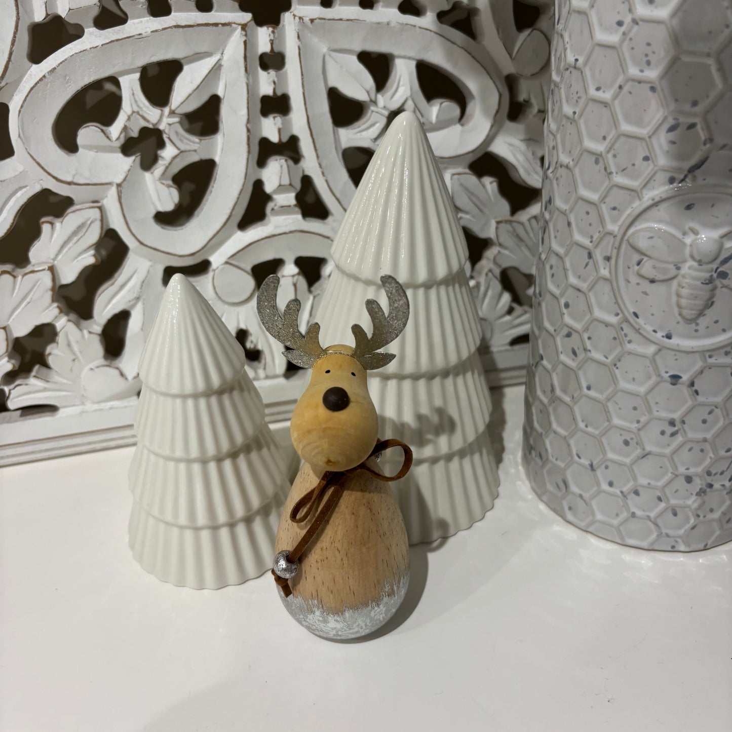 Wooden reindeer with silver antlers - Webster