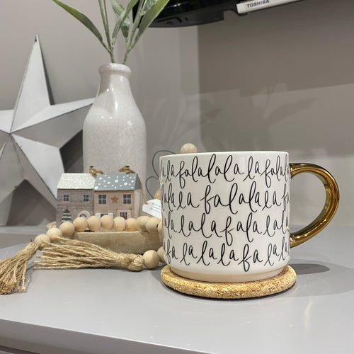 Fa La La Gold Tile Mug