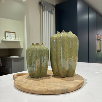 Green Seeded Pod Vases - 2 sizes