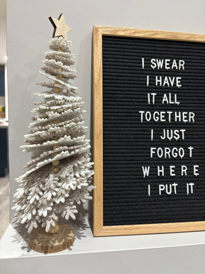 Beige & White Snowflake Christmas Tree - 2 sizes - note colour differences