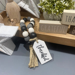 Grateful, Thankful, Blessed Beaded Tag Hanger - 3 styles