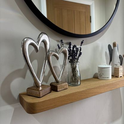 Silver Metal Heart on Wood base - 2 sizes