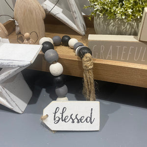 Grateful, Thankful, Blessed Beaded Tag Hanger - 3 styles