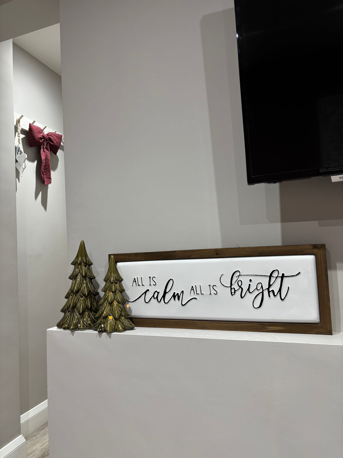 Green LED Ceramic Christmas Tree Decoration