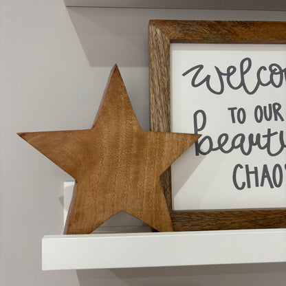 Mango wood star set - set of three