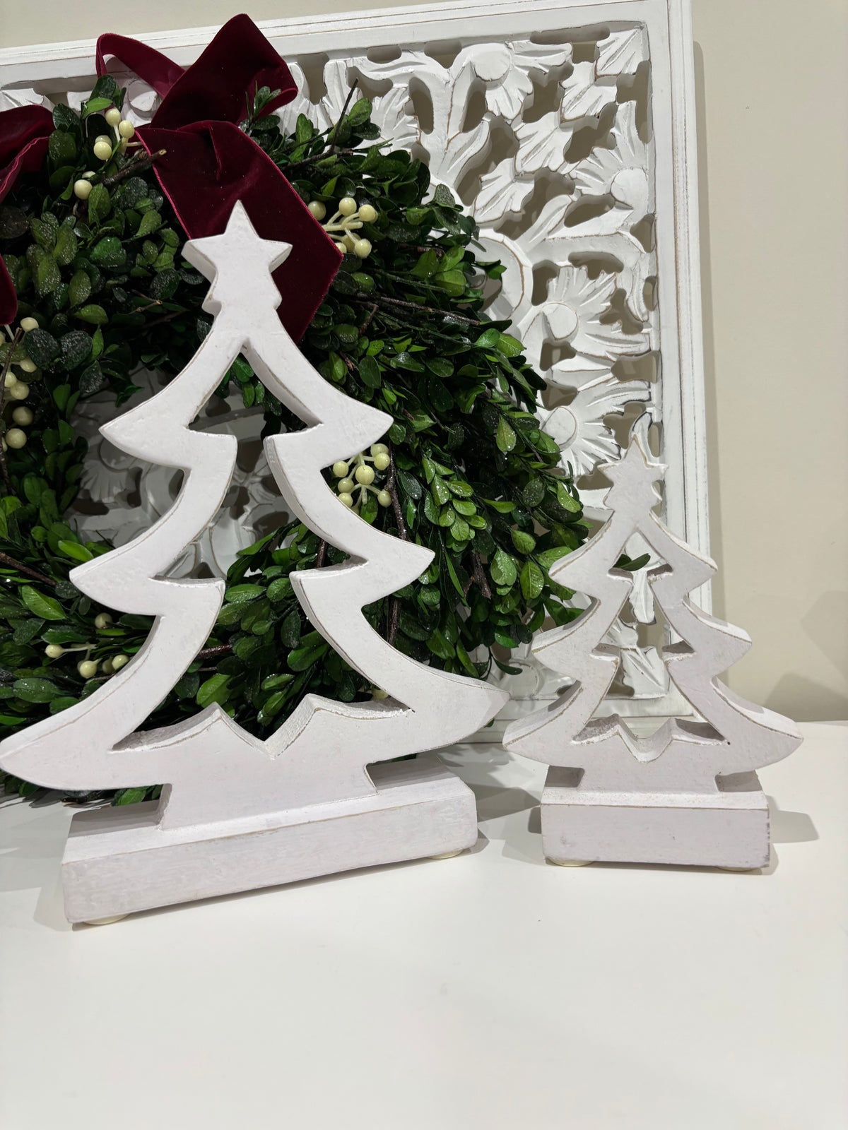 Whitewashed Freestanding Christmas Decoration - 2 sizes