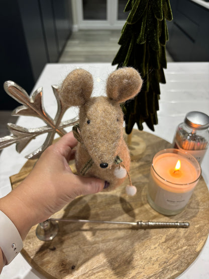 Felt Christmas Mouse Decoration