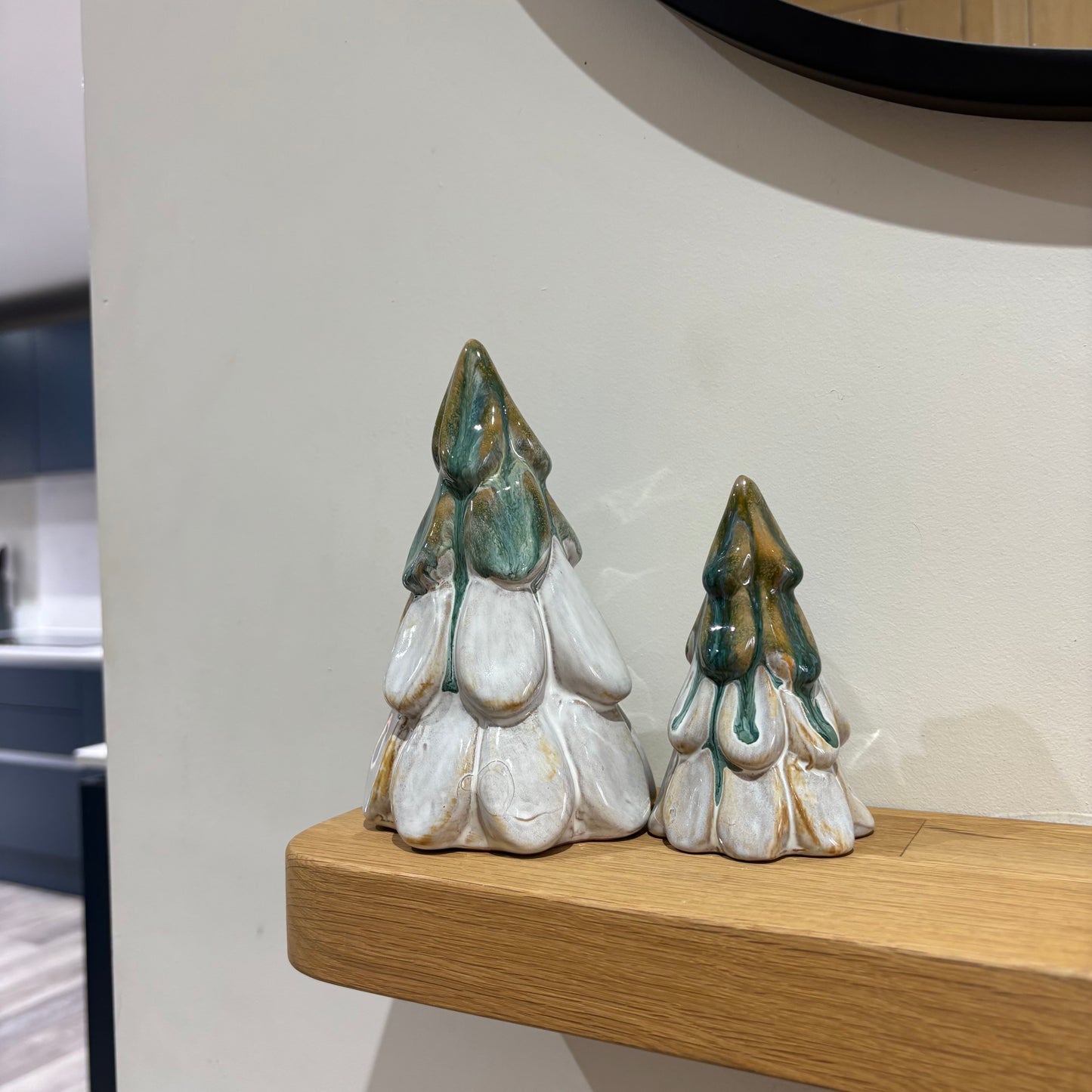 Green Ombré Ceramic Christmas Tree - set of two