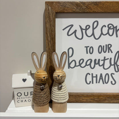 Wooden Rope Bunny Rabbit