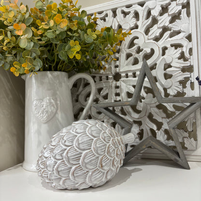 Ceramic White Reactive Glaze Pinecone