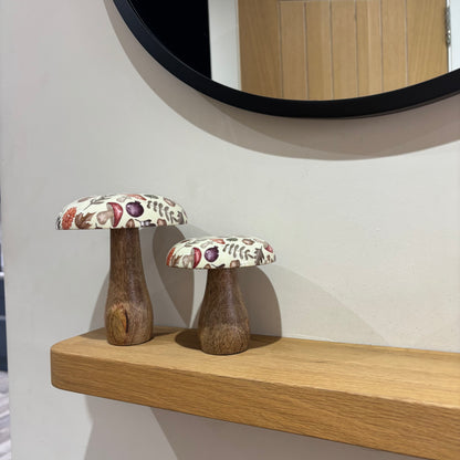 Autumnal mangowood mushrooms set of two