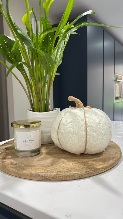 Off white knitted pumpkin