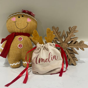 Reindeer Antler Velvet Bag - personalised