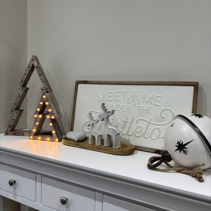 Beige Wooden LED Light up Christmas Trees - individual