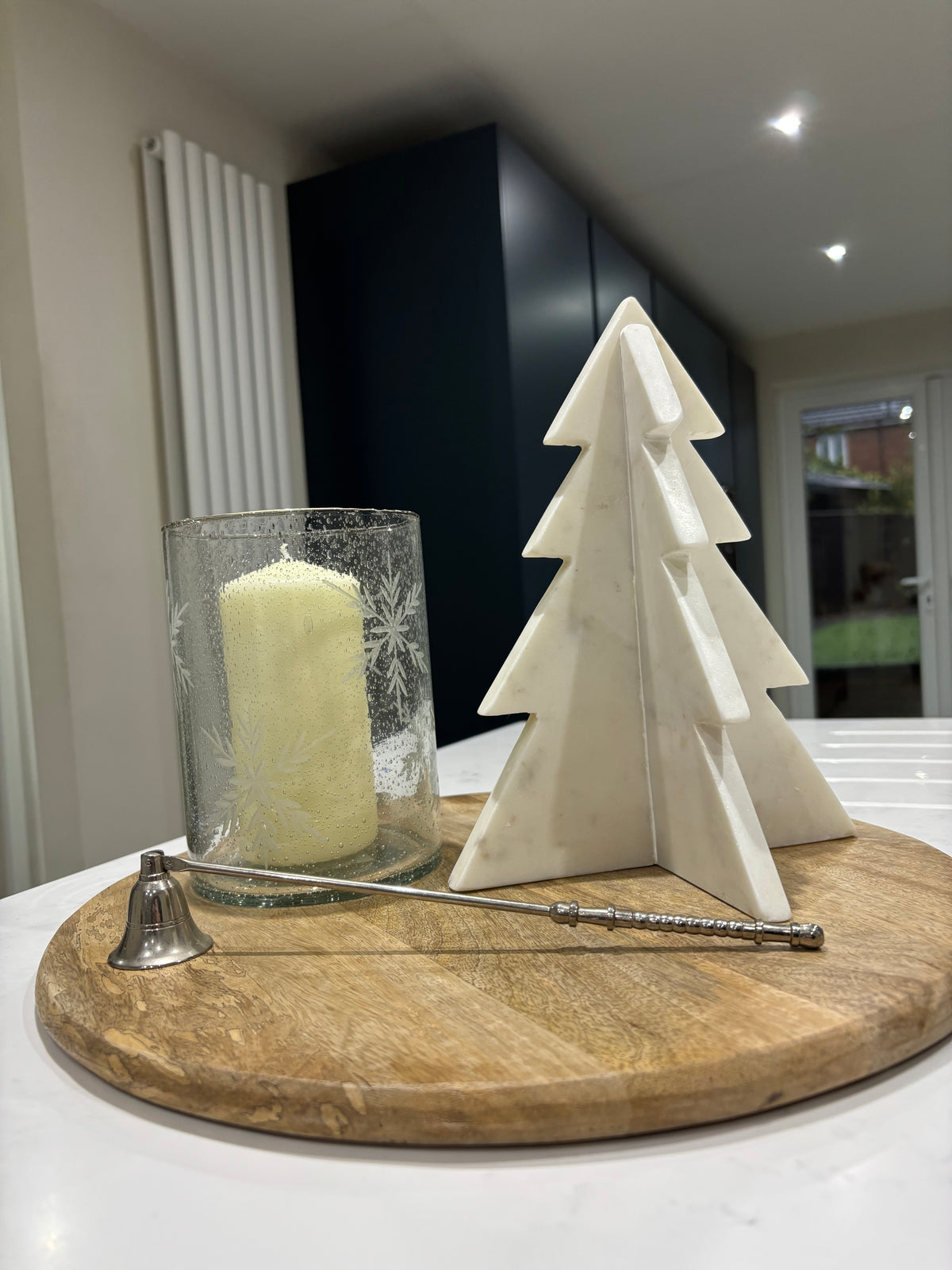 White Marble Christmas Tree - 20cm