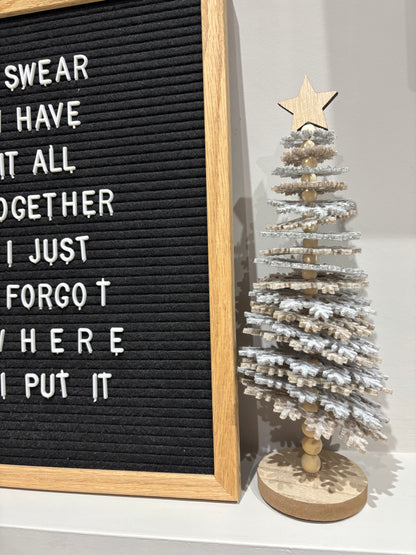 Beige & White Snowflake Christmas Tree - 2 sizes - note colour differences