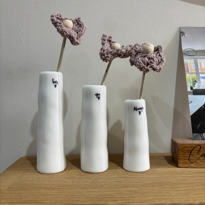 Love you always trio of bud vases
