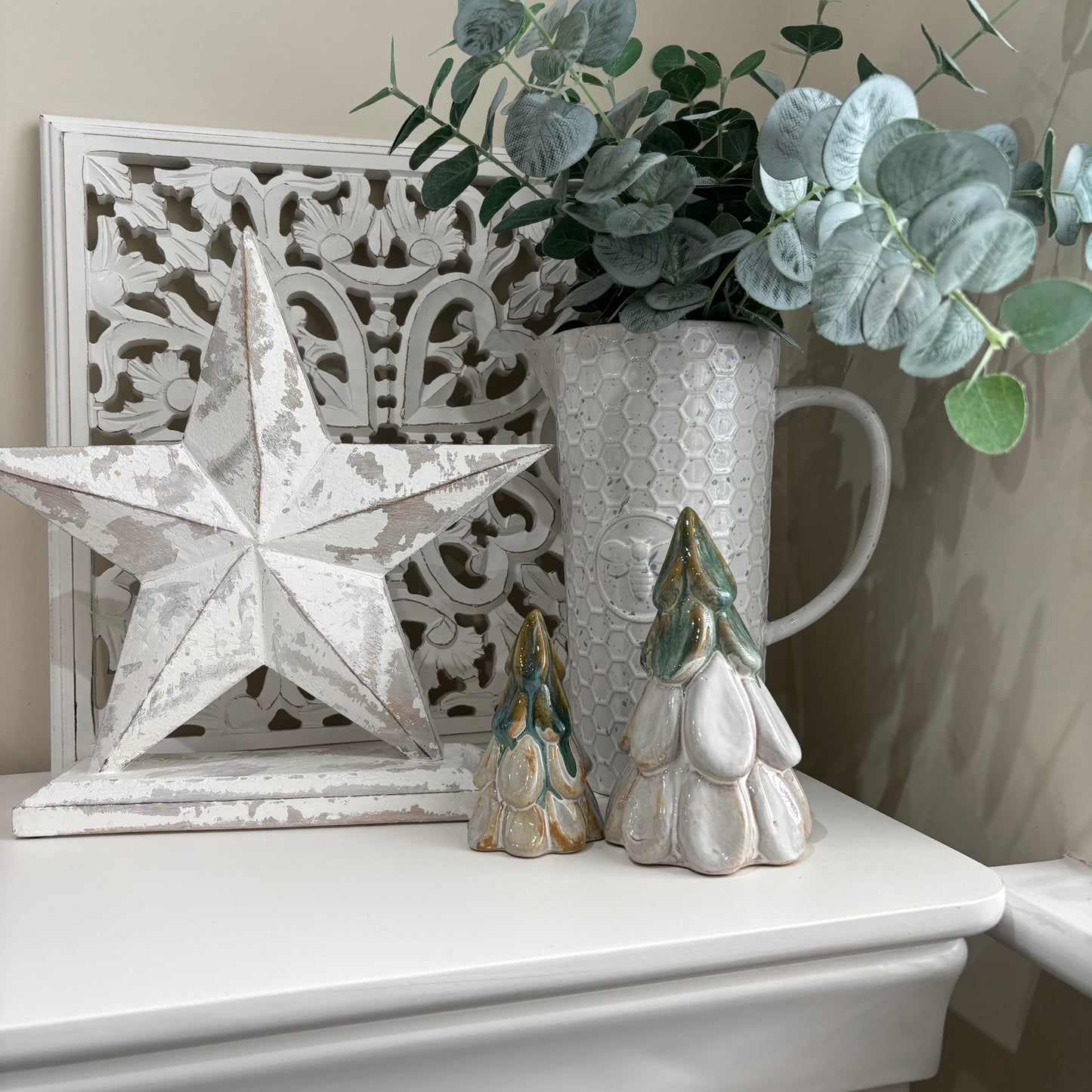 Green Ombré Ceramic Christmas Tree - set of two