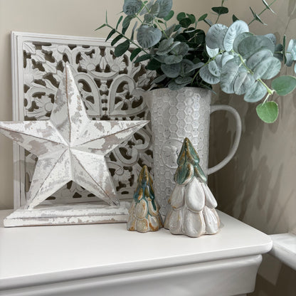 Green Ombré Ceramic Christmas Tree - set of two