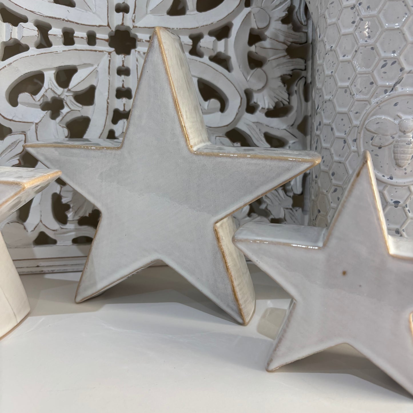 Ceramic Standing Star Decoration - 3 sizes
