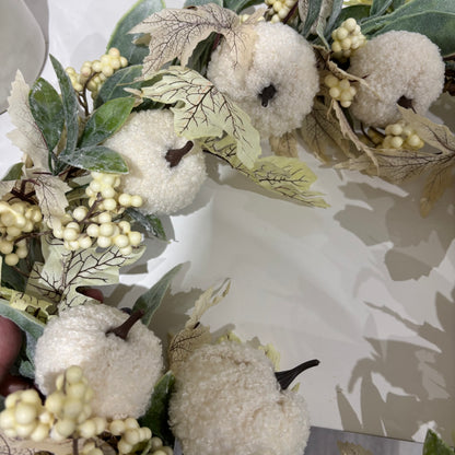 White pumpkin door wreath