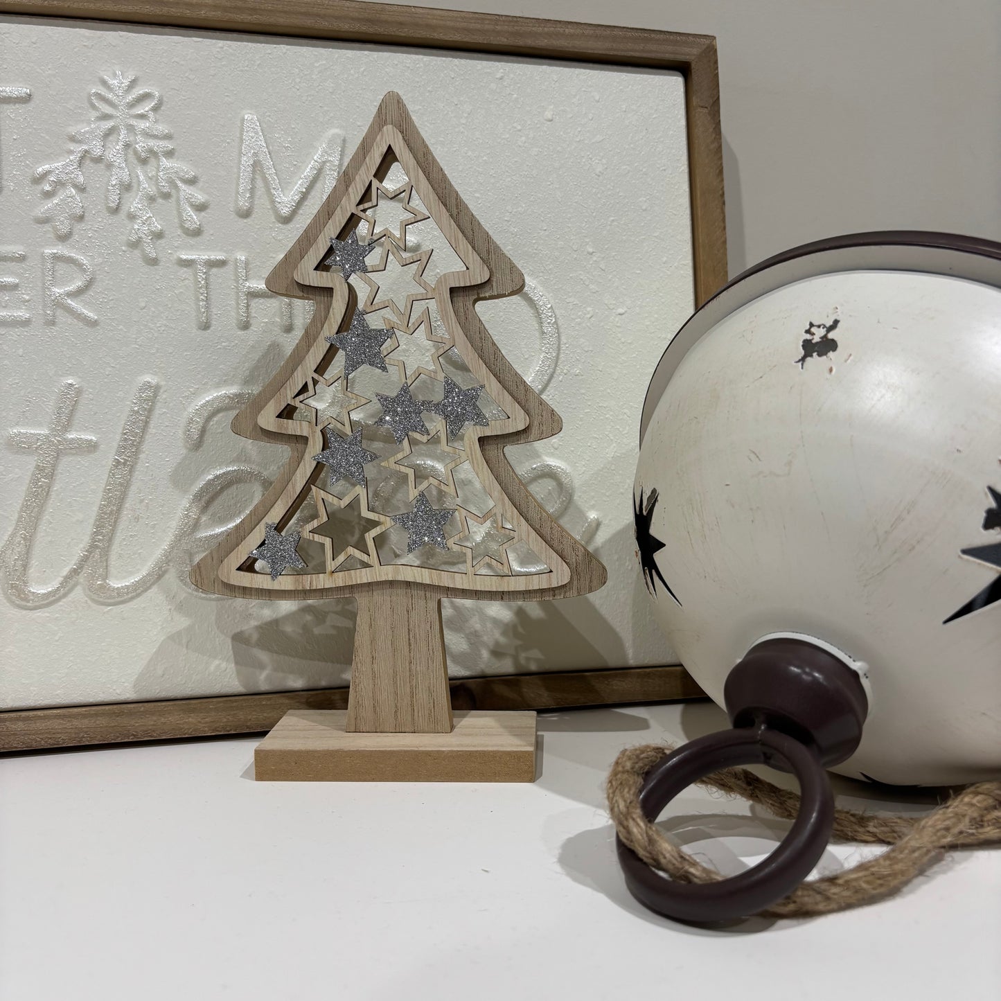 Wooden star cut out tree