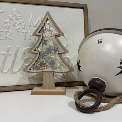 Wooden star cut out tree