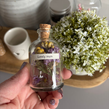 Lovely mum, dried flowers in a bottle