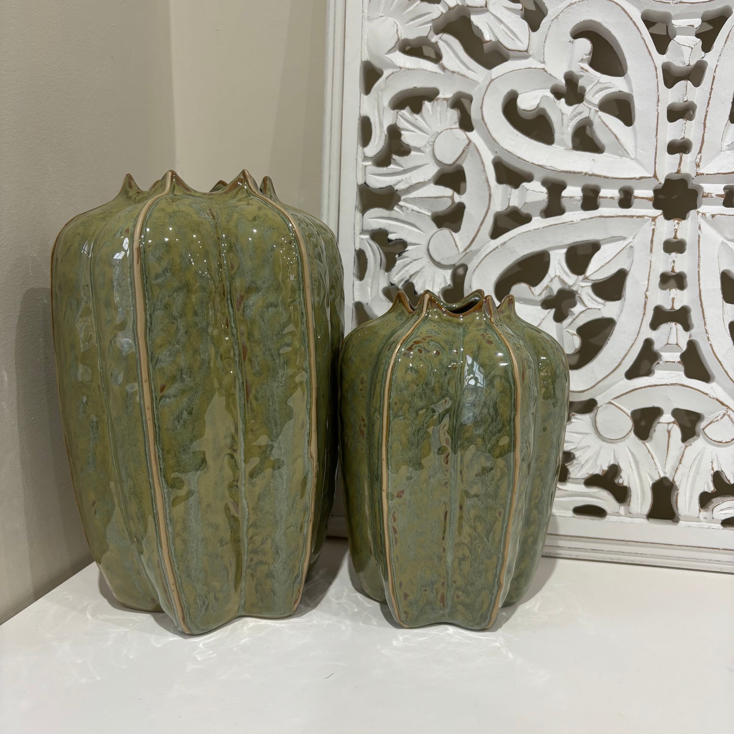Green Seeded Pod Vases - 2 sizes