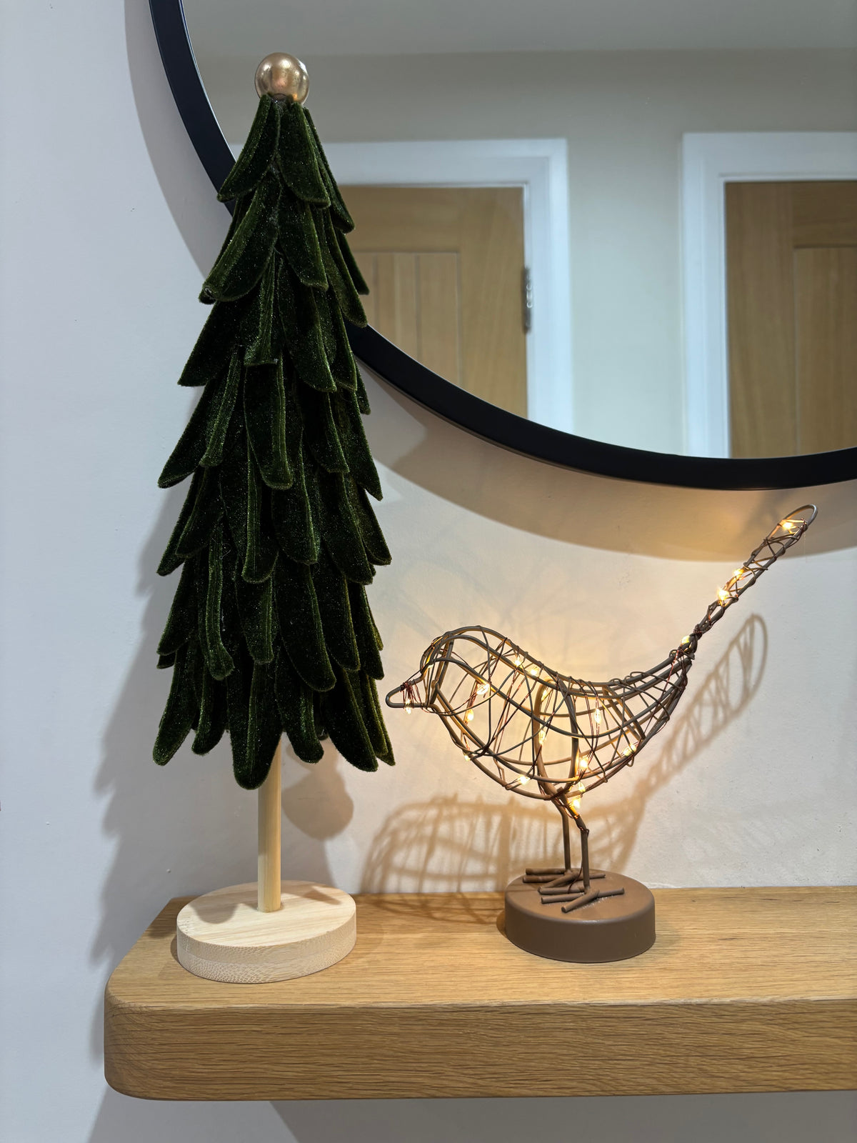 Green Velvet Standing Christmas Tree