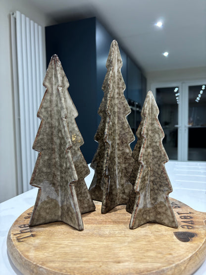 Brown Ceramic Christmas Tree Decoration