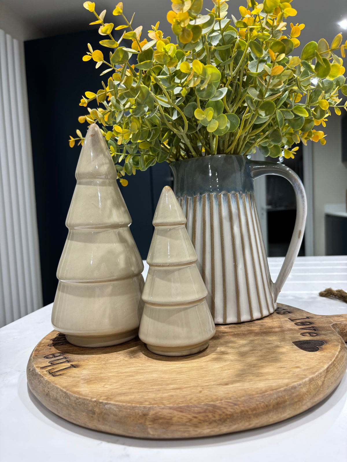 Natural Glazed Ceramic Christmas Tree Decoration