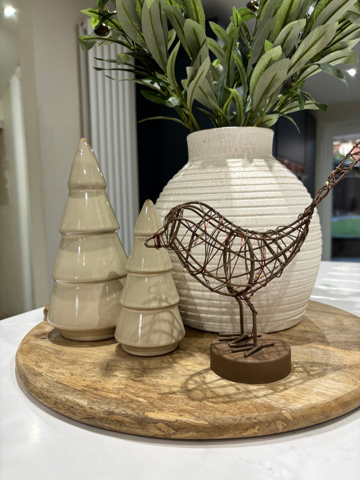 Natural Glazed Ceramic Christmas Tree Decoration
