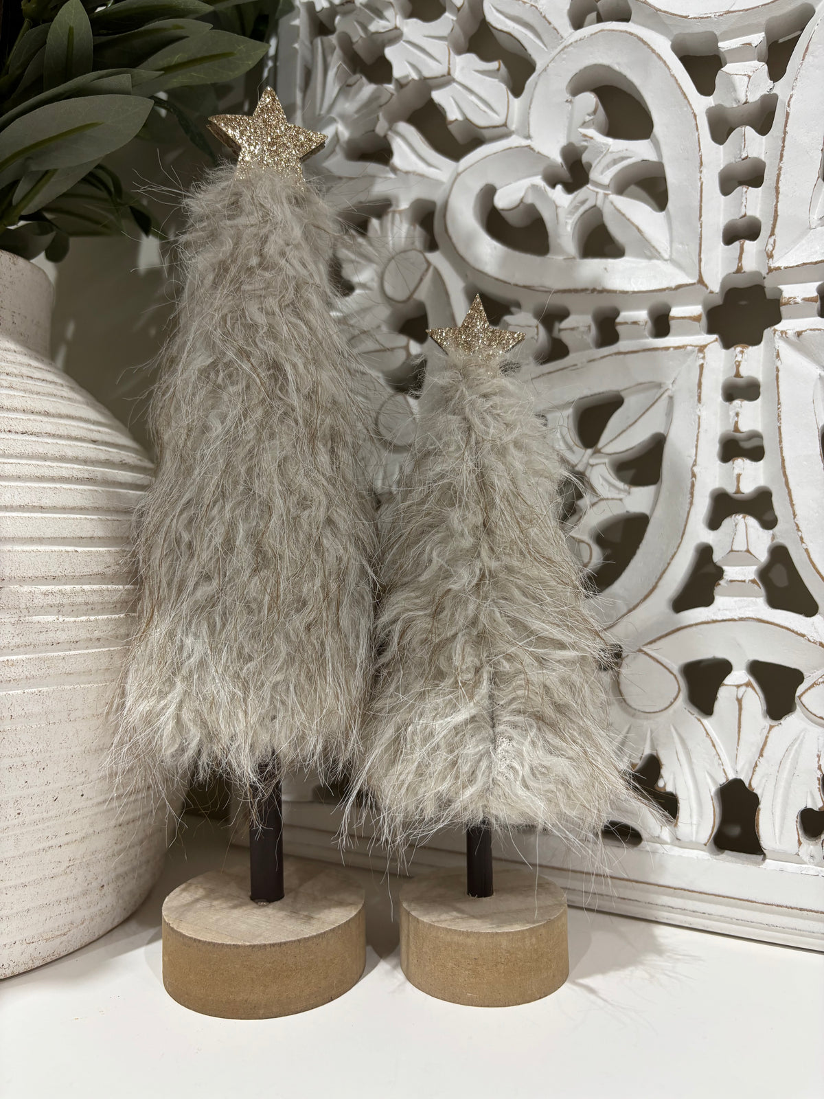 Fluffy Tree on Wood Base - 2 sizes