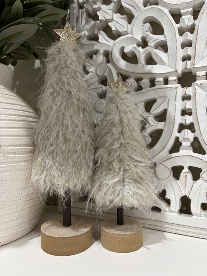 Fluffy Tree on Wood Base - 2 sizes