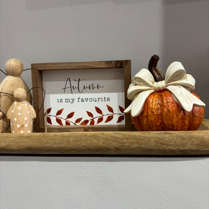 Pumpkin with cream bow - 2 sizes
