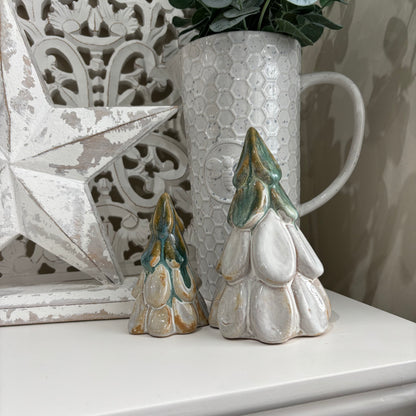Green Ombré Ceramic Christmas Tree - set of two