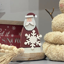 Load image into Gallery viewer, Wooden Santa with Snowflake