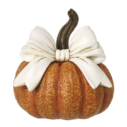 Pumpkin with cream bow - 2 sizes