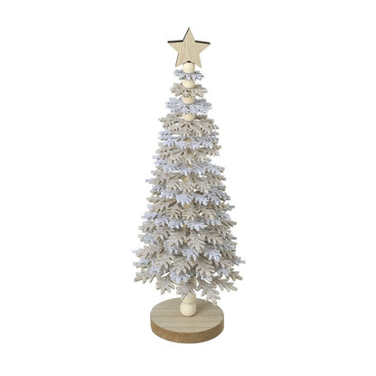 Beige & White Snowflake Christmas Tree - 2 sizes - note colour differences