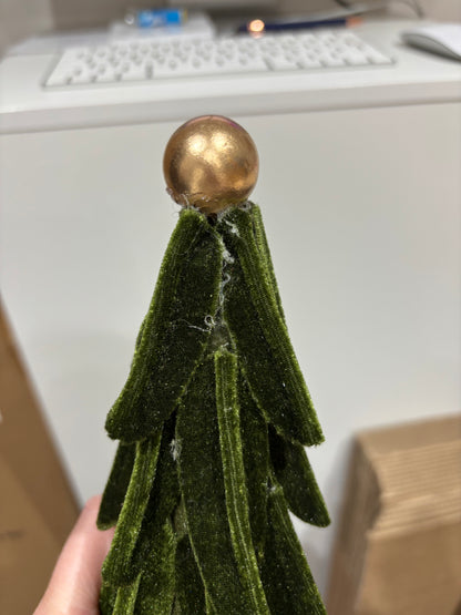 Green Velvet Standing Christmas Tree - imperfect