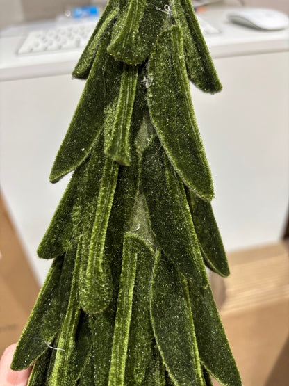 Green Velvet Standing Christmas Tree - imperfect