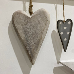 Wooden Hanging Heart, 15.3cm