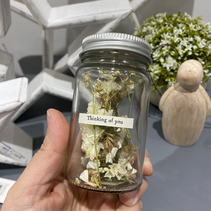 Thinking of you jar of dried flowers