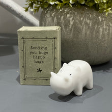 Load image into Gallery viewer, Matchbox Hippo - sending you huge hippo hugs