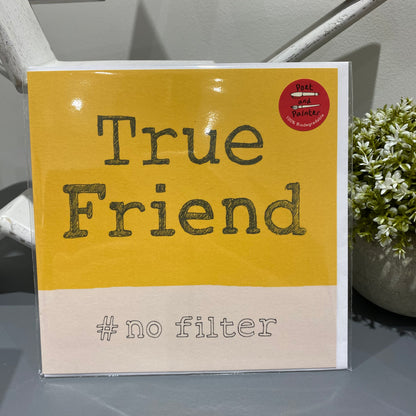 True Friend hashtag greeting card