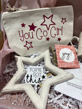 Load image into Gallery viewer, You go girl Small zip up cotton bag