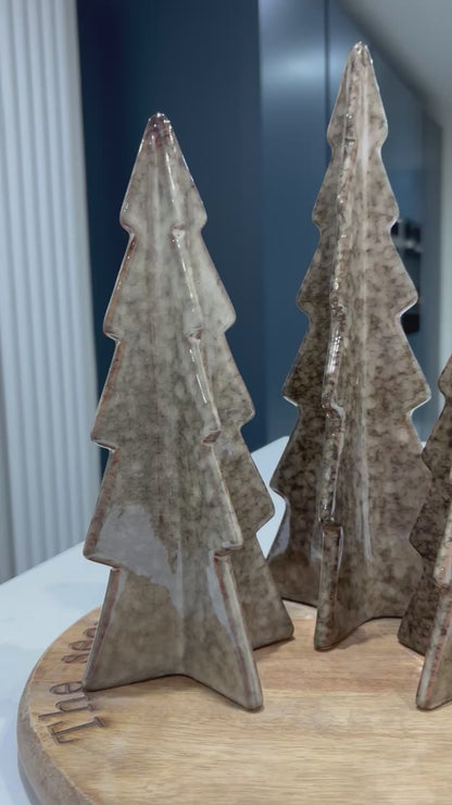 Brown Ceramic Christmas Tree Decoration