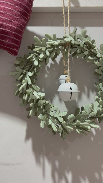 Felt Wreath with Bell Detail - 2 colours